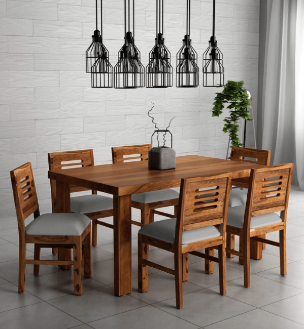 Sheesham Wood 6 Seater Dining Table set - Furnitureadda