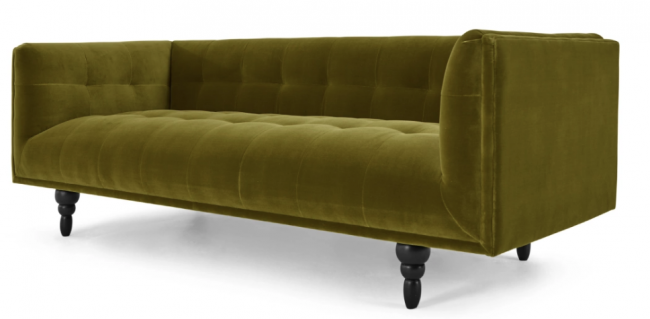 Nor 3 Seater Sofa, Olive Cotton Velvet