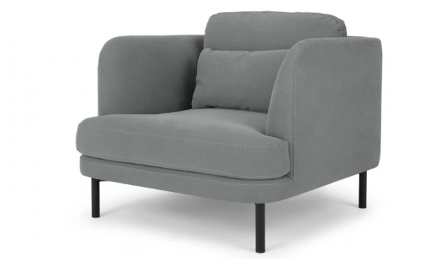 Rman Arm Chair, Finch Grey - Furnitureadda