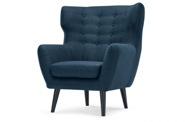 Brick Wing Back Chair, Scuba Blue - Furnitureadda