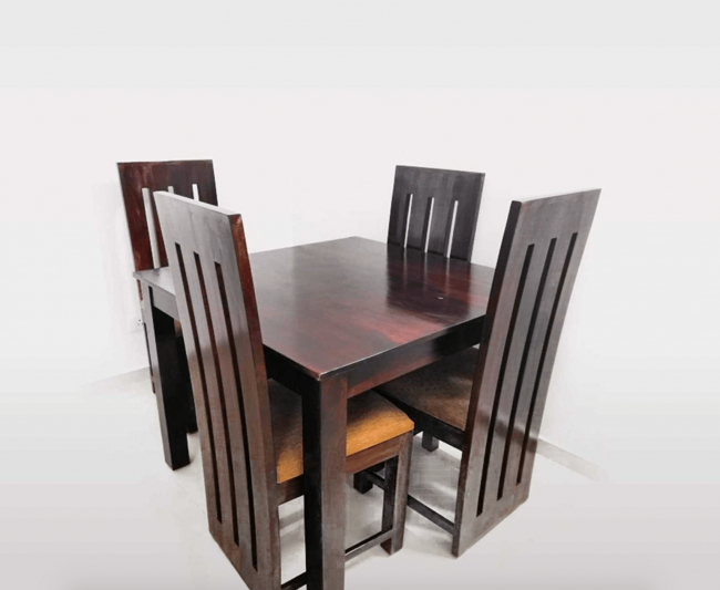  4 Seater Sheesham Wood Dining Table Set - Furnitureadda