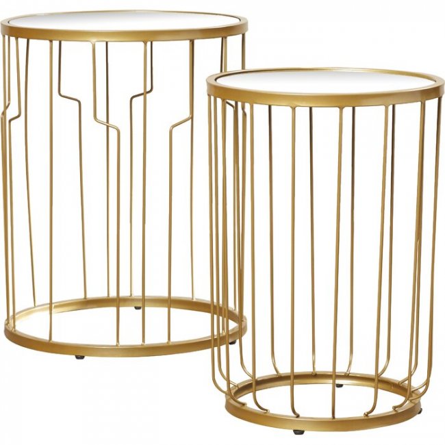 Panes Nesting Table in Golden Colour