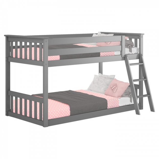 Marandi Wood Bunk Bed In Grey Colour- Furnitureadda