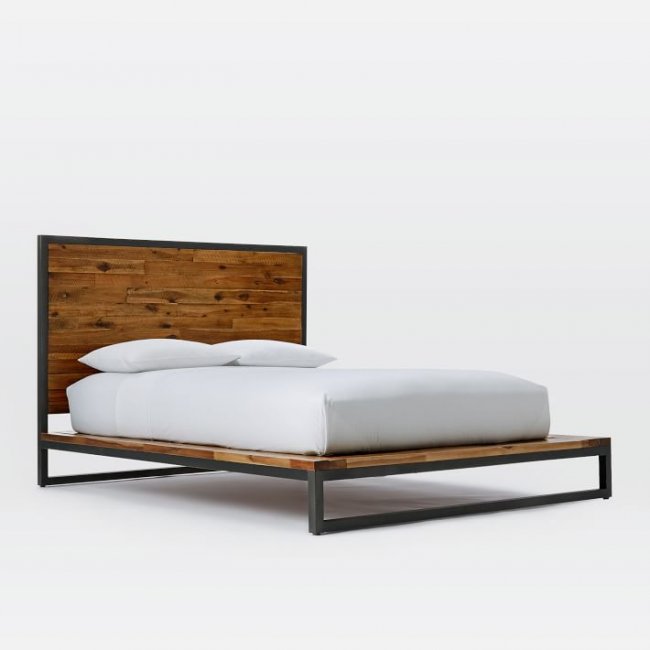Nibbs Teak Wood King Size Bed Without Storage