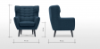 Brick Wing Back Chair, Scuba Blue - Furnitureadda