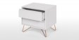 Haven Bedside Table In White & Gold