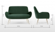 Entangle 2 Seater Sofa in Green Colour