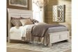 Sheesham Wood King Size Bed in White Colour - Furnitureadda