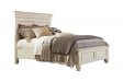 Sheesham Wood Queen Size Bed in White Colour - Furnitureadda