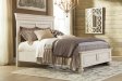 Saturno Sheesham Wood King Size Bed in White Colour