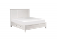 Pixxette Sheesham King Size Bed With Drawer Storage in White Colour