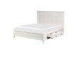 Pixxette Sheesham Queen Size Bed With Drawer Storage in White Colour