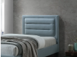 Fairaf Upholstered Single Bed Without Storage in Blue Colour 