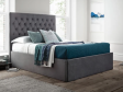 Upholstered Single Bed with Hydraulic Storage in Dark Grey - Furnitureadda
