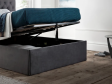 Upholstered Single Bed with Hydraulic Storage in Dark Grey - Furnitureadda