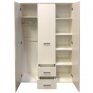 Detect 3 Door Manufactured Wood Wardrobe in White Colour 