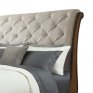 Risesun Sheesham Wood King Size Bed With Upholstered Headrest