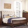 Risesun Sheesham Wood Queen Size Bed With Upholstered Headrest