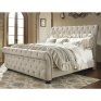 Pardleo Queen Size Upholstered Bed in Beige Colour Without Storage