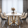 Marble Top 6 Seater Dining Table - Furnitureadda