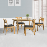 Belle 4 Seater Rubber Wood Dining Table with Chairs