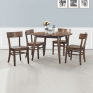 4 Seater Rubber Wood Dining Table with Chairs - Furnitureadda