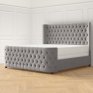 Desirist King Size Upholstered Bed Without Storage in Grey Colour