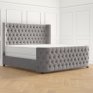 Desirist Queen Size Upholstered Bed Without Storage in Grey Colour