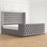 Desirist Queen Size Upholstered Bed Without Storage in Grey Colour