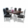 Cirrus Teak Wood 6 Seater Dining Table with Chairs 