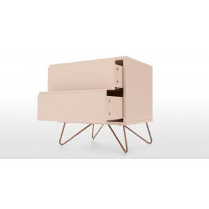 Bedside Table In Dusk Pink - Furnitureadda