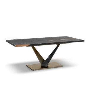 Sheesham Wood Dining Table With Metal Base - Furnitureadda