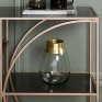 Megen Rose Gold Console Table with Glass Top