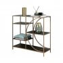 Megen Rose Gold Console Table with Glass Top