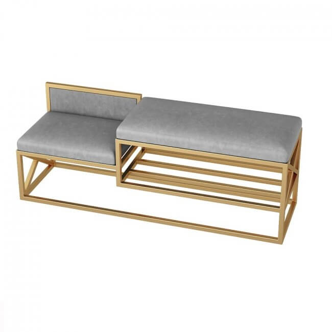 Burpi Metal Bench with Upholstery 