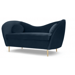 Oper 2 Seater Sofa, Sapphire Blue Velvet