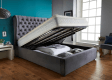 Bison King Size Upholstered Bed with Hydraulic Storage