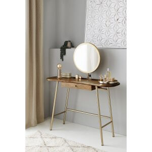Armour Mango Wood Dresser in Rose Gold Finish With Mirror 