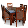 Sheesham Wood 6 Seater Dining Table with Chairs - Furnitureadda