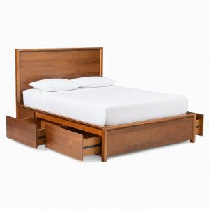 Shesham Wood King Size Bed With Drawer - Furnitureadda