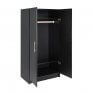 Tale Manufactured Wood Wardrobe in Black Colour