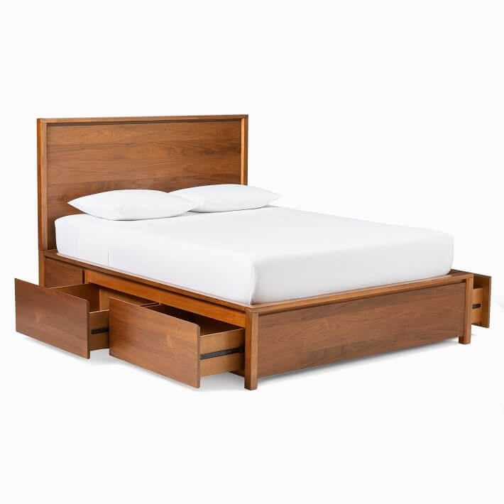 Lokoyogi Shesham Wood King Size Bed, King Bed Frame With Side Drawers