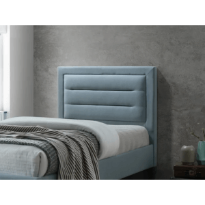 Fairaf Upholstered Single Bed Without Storage in Blue Colour 
